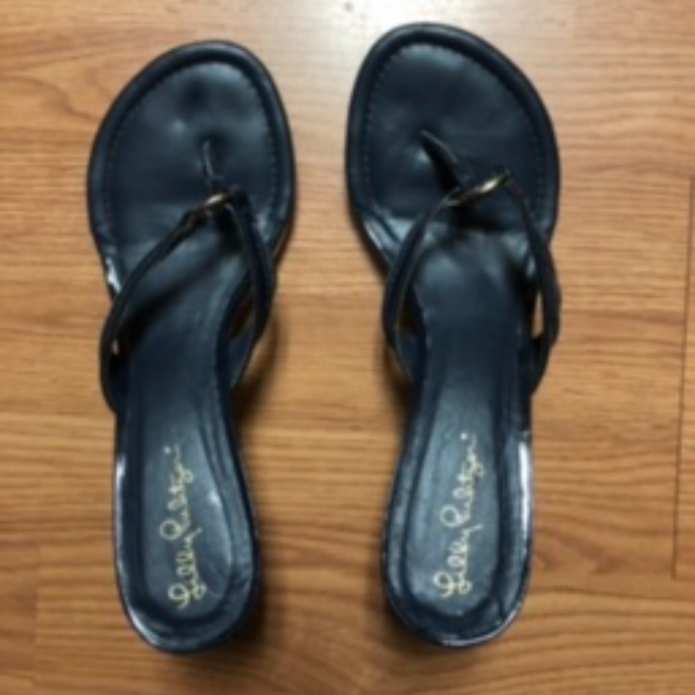 Lilly Pulitzer Navy Blue Wedges